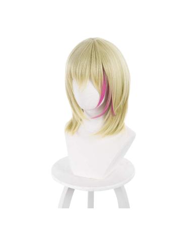 Rika Kawai Wonder Egg Priority Cosplay Wig - Shoulder Length Bob Dirty Blonde Pink Hair with Bangs for Women & Girls - Best Quality! - Buy Online on GoSupps.com
