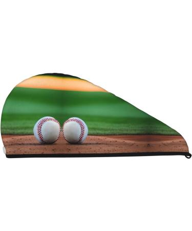 Baseball Coral Velvet Dry Hair Cap Unisex Wet Towel Wrap for Bath Pool Beach & Home - Buy Online on GoSupps.com