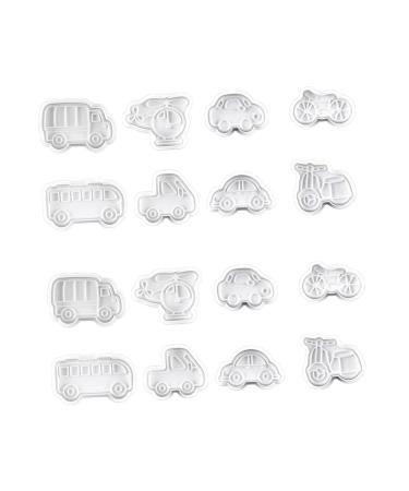 Alipis 16 Pcs Vehicle Biscuit Mold Complementary Food Accessories 7X4X0.5CMx2pcs Assorted Colorx2pcs