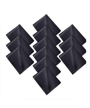 Premium Microfiber Cleaning Cloths Glasses Cleaner 12 Pack for Glasses Spectacles Lens Eyeglass TV Screen Tablet Smart-Phone Black