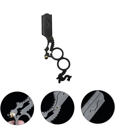 Beavorty Manual Hair Razor Holder - Stainless Steel Double Ring Shaver for Beard & Eyebrows Trimming - Efficient Folding Design - Buy Online on GoSupps.com