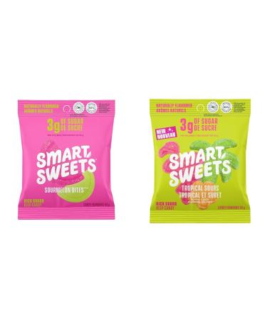 SMART SWEETS Low Sugar Sourmelon Bites Candy Fruity Free of Sugar Alcohols & Tropical Sours 50g (Pack of 14) Candy with Low Sugar Low Calorie