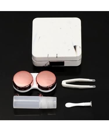 Nfegsiya Quadratic Contact Lens Container - Marble Surface Mirror Box for Travel - Eye Soak Holder (White) - Buy Online on GoSupps.com