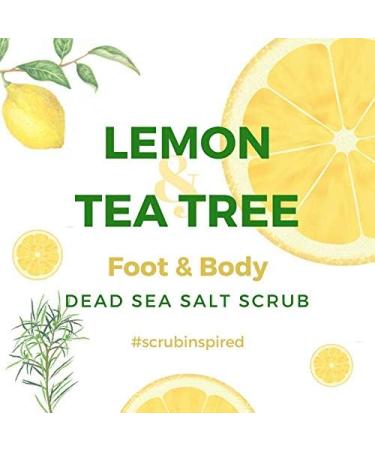 Lemon & Tea Tree Body & Foot Dead Sea Salt Scrub | Hydrating Natural Exfoliating Scrub | Foot salt scrub | body exfoliant | 100% all natural vegan exfoliant no artifical fragrances | 282g - Buy Online on GoSupps.com