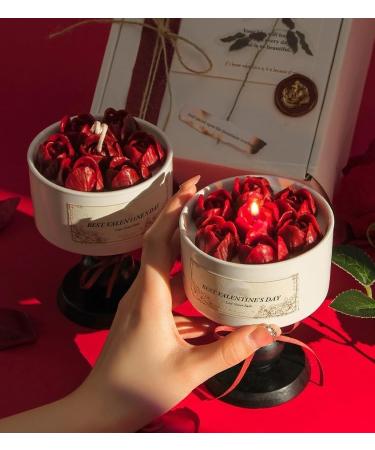 Chic Red Rose Scented Candle - Flower Candle in Mug for Home Decor | Perfect Love Gift & Anniversary Present for Her - Buy Online on GoSupps.com