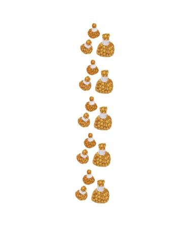 Lalafina 15 pc warm roasted wormwood bread herbal compress Thai herb balls to massage Chinese herbal herb-spa-ball chinese herbs fleece earth color relaxation ball 8x6x6cmx5pcs yellowx5stk