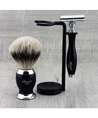 Premium Double Edge Safety Razor Set | Silver Tip Badger Hair Brush & Stand | Perfect Grooming Kit for Men - International Shipping - Buy Online on GoSupps.com