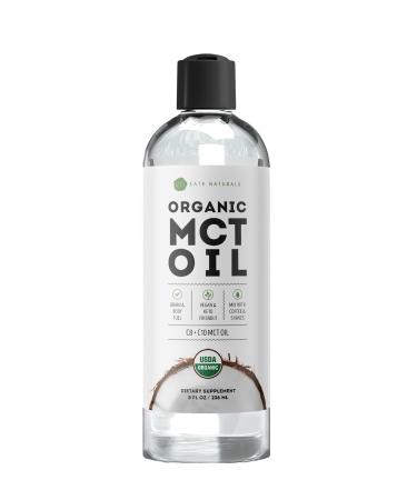 Kate Naturals MCT Oil for Coffee. Pure Coconut MCT C8 and C10 Oil (8oz Organic Unflavored) 8.00 Fl Oz (Pack of 1)