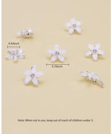 Wecoe 20 Pcs Small Flower Hair Clips - Cute Decorative Mini Claw Clips for Girls - White Bling Hair Accessories for Baby Toddler Flower Girls - Ideal Gift for Women and Girls - Buy Online on GoSupps.com
