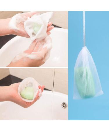 Healifty 20Pcs Exfoliating Mesh Soap Saver Bags - Handmade Bubble Foam Net for Longer-Lasting Soap | White - Buy Online on GoSupps.com