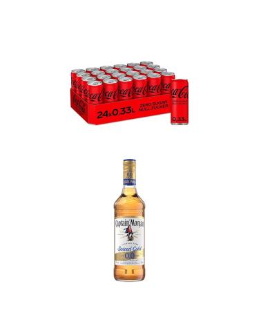 Coca-Cola Zero Sugar (24x 330ml) + Captain Morgan Spiced Gold 0.0% (700ml) Coca-Cola + Captain Morgan