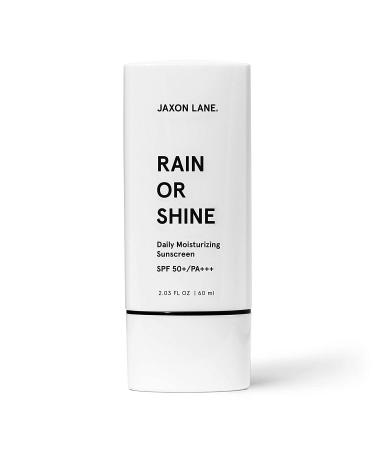 RAIN OR SHINE Anti Aging Face Sunscreen SPF 50 for Clear Skin w/Green Tea Hyaluronic Acid Vitamin C Vitamin E Oil Ginseng Extract Licorice Root SPF Moisturizer for Face & Body Cream 2.03 Oz (Fragrance-free 2.03 Fl Oz (Pack of 2)) Fragrance-free 2.03 Fl Oz
