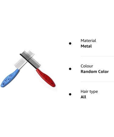 Bahob 1 Pack Deshedding Tool Pet Comb with Long & Short Stainless Steel Teeth Professional Dog Grooming Comb Removing Matted Fur Knots & Tangles Shedding Comb (Random Color) - Buy Online on GoSupps.com