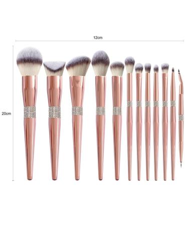 Buy 12 Rose Gold Snow Fox Makeup Brush Set - Complete Soft Eye Shadow Brushes 20cm - Perfect for Flawless Makeup Application - International Shipping Available - Buy Online on GoSupps.com