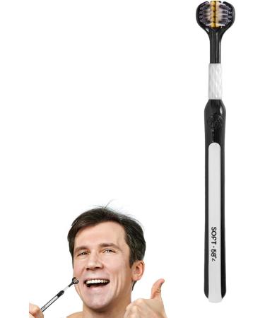Buy Ergonomic Black Toothbrush with Soft Bristles | Non-Slip Design | 3-Sided Sensory for Sensitive Gums - Shop Internationally - Buy Online on GoSupps.com