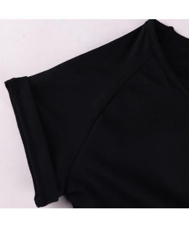 Women's Compression Running Crop Top | Short Sleeve Fitness T-Shirt - Medium Black - Buy Online on GoSupps.com