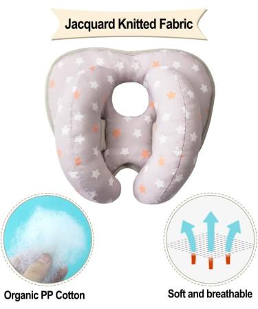 KAKIBLIN 2 in 1 Baby Travel Pillow - Adjustable Banana Shape Baby Neck Pillow for Newborn & Toddler Boys Girls - Orange Pentagram Design - Buy Online on GoSupps.com
