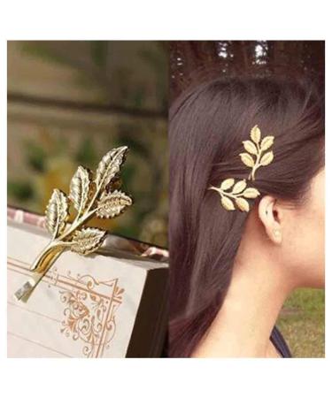 Olbye Leaf Hair Clip Set - Dainty Gold Barrette Pins for Women and Girls - Buy Online on GoSupps.com