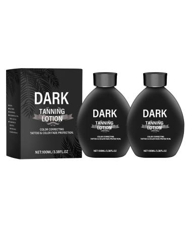 Wenrny 2 Pcs Dark Tanning Accelerator Lotion Intensive Tanning Gel for Indoor & Outdoor Sun Effective Tan Enhancer for Women Moisture and Hydration Body Bronzer Tan Creams for All Skins (black)