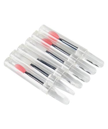 TEONEI Mini Silicone Lip Brush with Cap,Lipstick Applicator Brushes,Multifunction Makeup Brushes,Lip Gloss Wands Cosmetic Tool,6Pcs