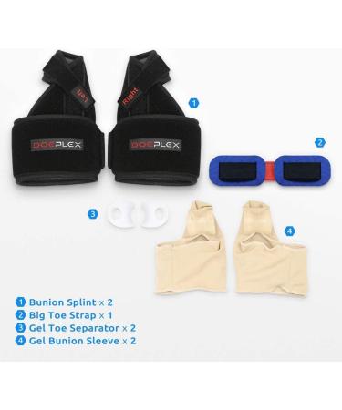 DOEPLEX Bunion Corrector Kit - 7Pcs Adjustable Splint for Men & Women, Pain Relief Hallux Valgus Brace - Day/Night Support, Sizes Men 7-12/Women 8-9 - Buy Online on GoSupps.com