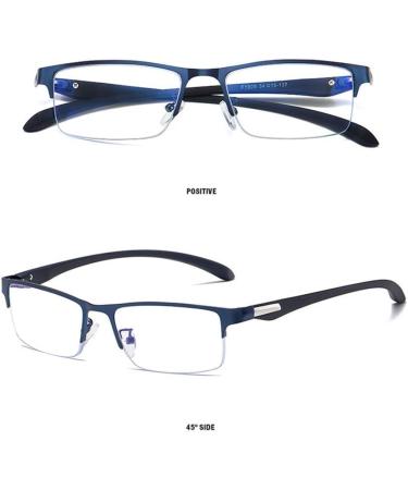 Nobrands Anti-Glare Short-Sighted Glasses for Men & Women | Metal Frames | -1.00 to -6.00 Diopters | Blue Color - Buy Online on GoSupps.com