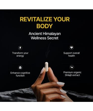 Maxwell Organics Shilajit Capsules - Gold Standard Pure Shilajit for Energy Brain Health Anti-Aging Libido & Stress Relief - 80+ Minerals - for Men & Women (90 Capsules) - Buy Online on GoSupps.com