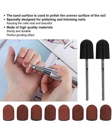 120 Grit Nail Art Sanding Caps Grit File Sand Piece Set Manicure Polishing Grinding Bands Nail Drill Bits Set With Shaft For Nail Drill Bits For Acrylic Nails - Buy Online on GoSupps.com
