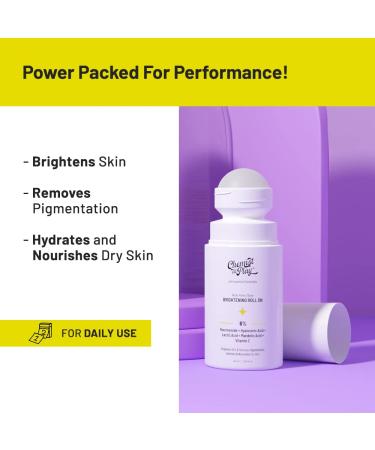 Roll On Serum for Neck Knee & Elbow - 6% Vitamin C Hyaluronic Acid AHA Niacinamide | Exfoliates Hydrates Reduces Pigmentation | Unscented 1.4 fl oz - Buy Online on GoSupps.com