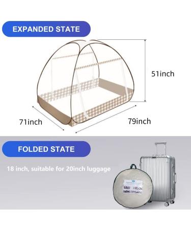 Pop Up Mosquito Net for Full to King Size Bed - Foldable, Portable, Large 72 x 78 x 59 inch - Ideal for Baby and Adults - Buy Online on GoSupps.com
