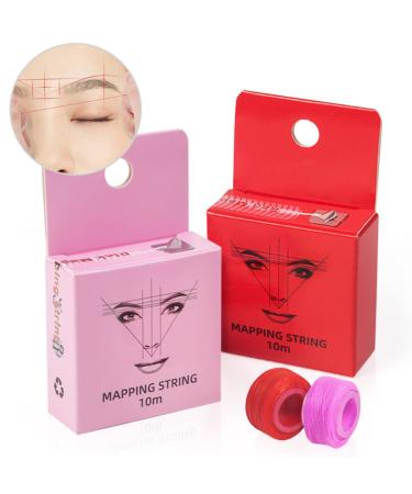 XIAOYU 10m Pre-Inked Eyebrow Measuring Mapping Thread - 6 Pack Pink Ink for Perfect Eyebrow Makeup - Buy Online on GoSupps.com