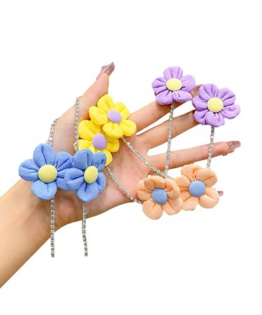 hgnxa Chinese Style Hair Clip for Girls Flower/Bowknot/Butterfly Shape Hair Barrettes for Ponytail for Girls Taking Photo Colored flowers