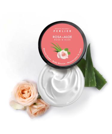 Perlier Rose and Aloe Body Mousse Hydrating Skin Moisturizer with Coconut Oil 6.7 oz - Buy Online on GoSupps.com