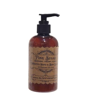 SLOPPYSOAP Pink Sugar Whipped Hand & Body Lotion 8.5 Oz Soothing Creamy Formula