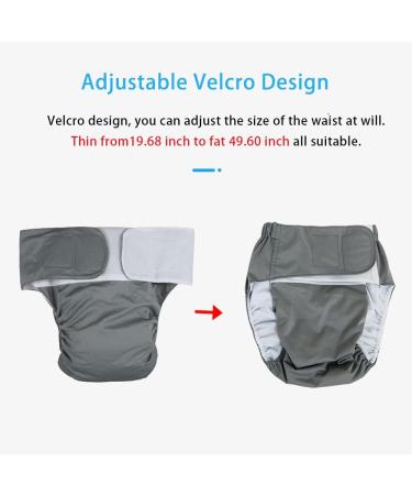 Reusable Adults Diapers for Incontinence Care - Washable Protective Underwear with Velcro Design in Blue - Waistline 19.68-49.60 inch - Buy Online on GoSupps.com