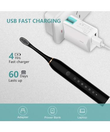 Buy Sonic Electric Toothbrush - USB Charging IPX7 Waterproof 60 Days Battery Life - International Shipping - Buy Online on GoSupps.com
