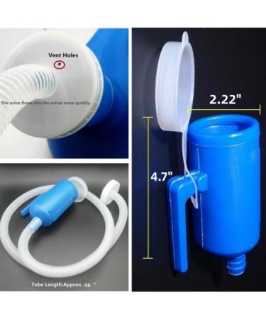 AOSHITU Male Bed Urine Bottles 2000mL Portable Urinal for Men Pee Bottle Collector with 1.3M Tube Blue - Buy Online on GoSupps.com