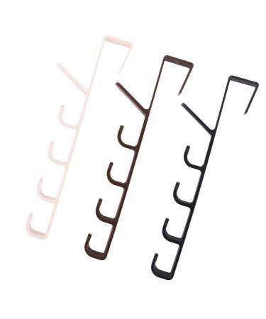 FELTECHELECTR 3pcs Wall Mount Clothing Rack 5 Hook Wall Over The Door Hanger Hanging Door On The Door