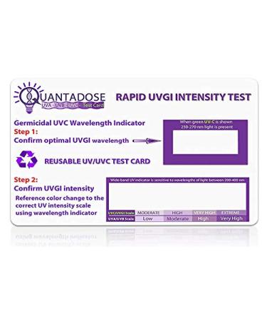 2nd Gen QuantaDose Reusable UVC Light Test Card with UV Intensity Strip Sensitive to UVA/UVB/UVC Light