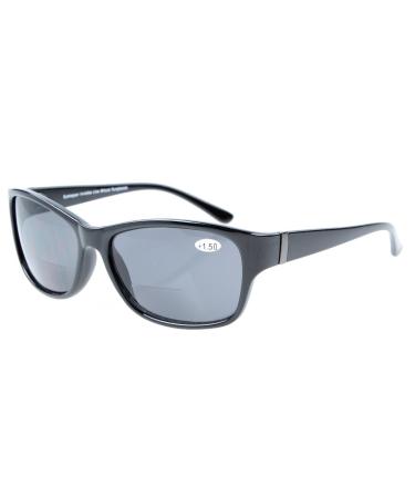 Eyekepper Sun Readers Plastic Frame Round Bifocal Sunglasses +3.50 Black Frame