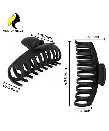 Chic & Sleek 4 Inch Hair Claw Clip for Thick Hair - Strong Hold Non-Slip Styling Accessory for Women & Girls (Black) - Buy Online on GoSupps.com