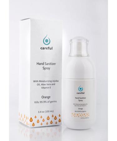 Orange-Scented Alcohol Hand Sanitizer Spray (3.4 fl. oz) - Cleansing & Moisturizing for Sensitive Skin - Buy Online on GoSupps.com