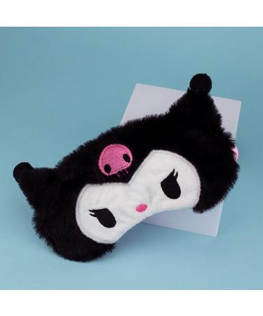 Kawaii Cartoon Sleep Eye Mask | Cute Plush Blackout Eye Cover for Kids Teens & Women - Kuro - Buy Online on GoSupps.com