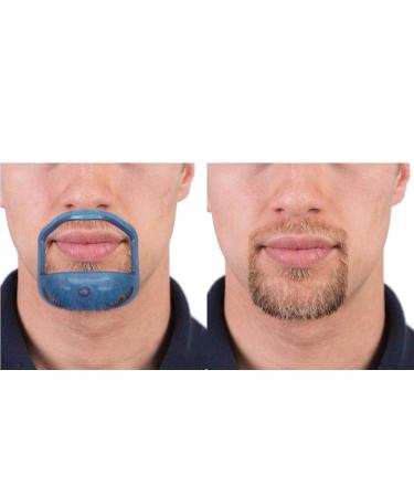 5 Sizes Set of French Beard or Goatee Shaving Template I Beard Trimming Tool I Guide to Shave Goatee I Reduce Shaving Time I Perfect Symmetric Beard Every Time I Shave Perfect Beard at Home (Blue)