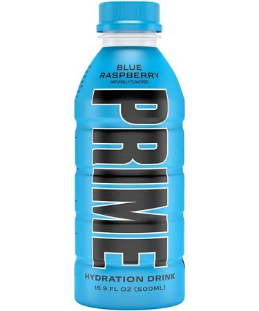 Comfortos Prime Hydration Energy Drinks by Logan Paul & KSI - 500ml (16.9 Fluid oz.) - Naturally Flavored with Zero Sugar Boost Energy and Caffeine Free (BLUE RASPBERRY)
