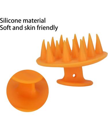 Gientan 2-Piece Silicone Head Massager & Scrubber - Dandruff Removal Shampoo Brush for Hair Growth (Wet & Dry) - Unisex Orange - Buy Online on GoSupps.com