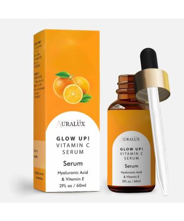 Auralux Vitamin C Face Serum with Hyaluronic Acid - Anti-Ageing Wrinkle Reducer & Hydrating Niacinamide Skincare for All Skin Types - 2 fl. oz Pack - Buy Online on GoSupps.com