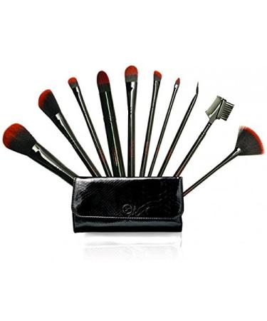 Buy Bellaterra Cosmetics 10-Piece Makeup Brush Set | Natural Synthetic Bristles | Black - International Shipping Available - Buy Online on GoSupps.com