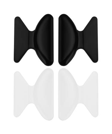 Emagentech 10 pairs of self-adhesive nose pads with butterfly motif 1.8 mm glasses pads for reading glasses sunglasses (5 pairs black + 5 pairs transparent)