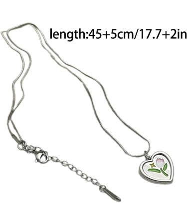 Oralgos Adjustable Love Shape Necklace - Tulip Heart Pendant Collarbone Chain | Elegant French Style Accessories for Women - Buy Online on GoSupps.com